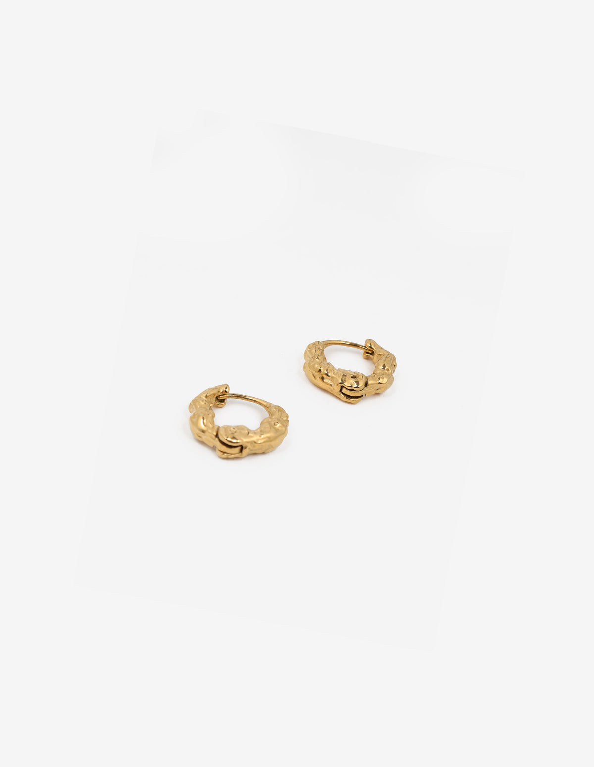Nugget 18K Gold Plated Hoop Earrings