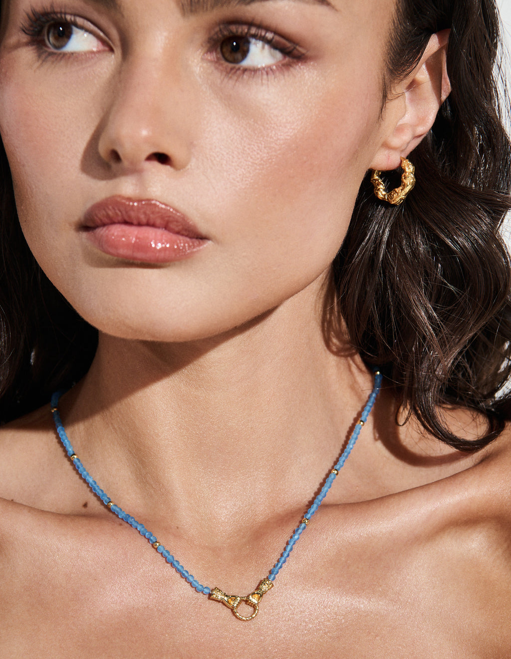 Unity Crystal Beaded Necklace - Blue