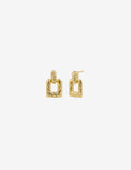 Molten 18K Gold Plated Square Drop Earrings