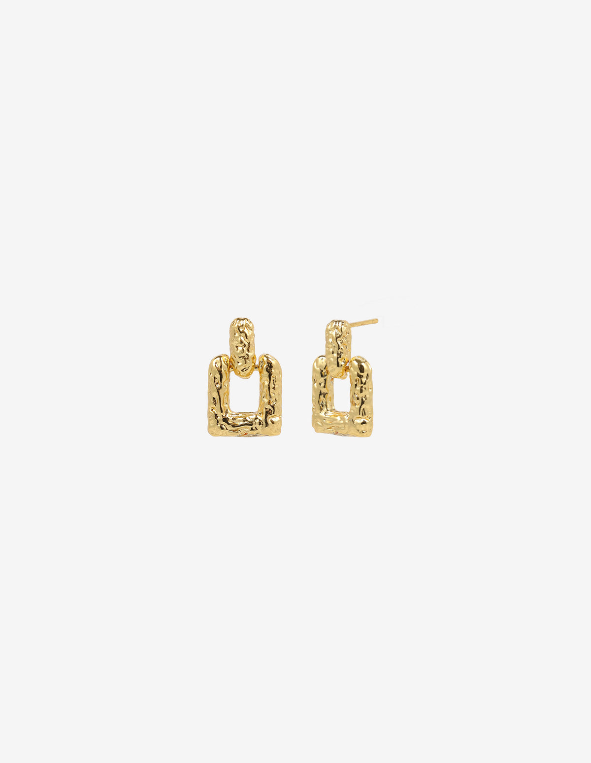 Molten 18K Gold Plated Square Drop Earrings