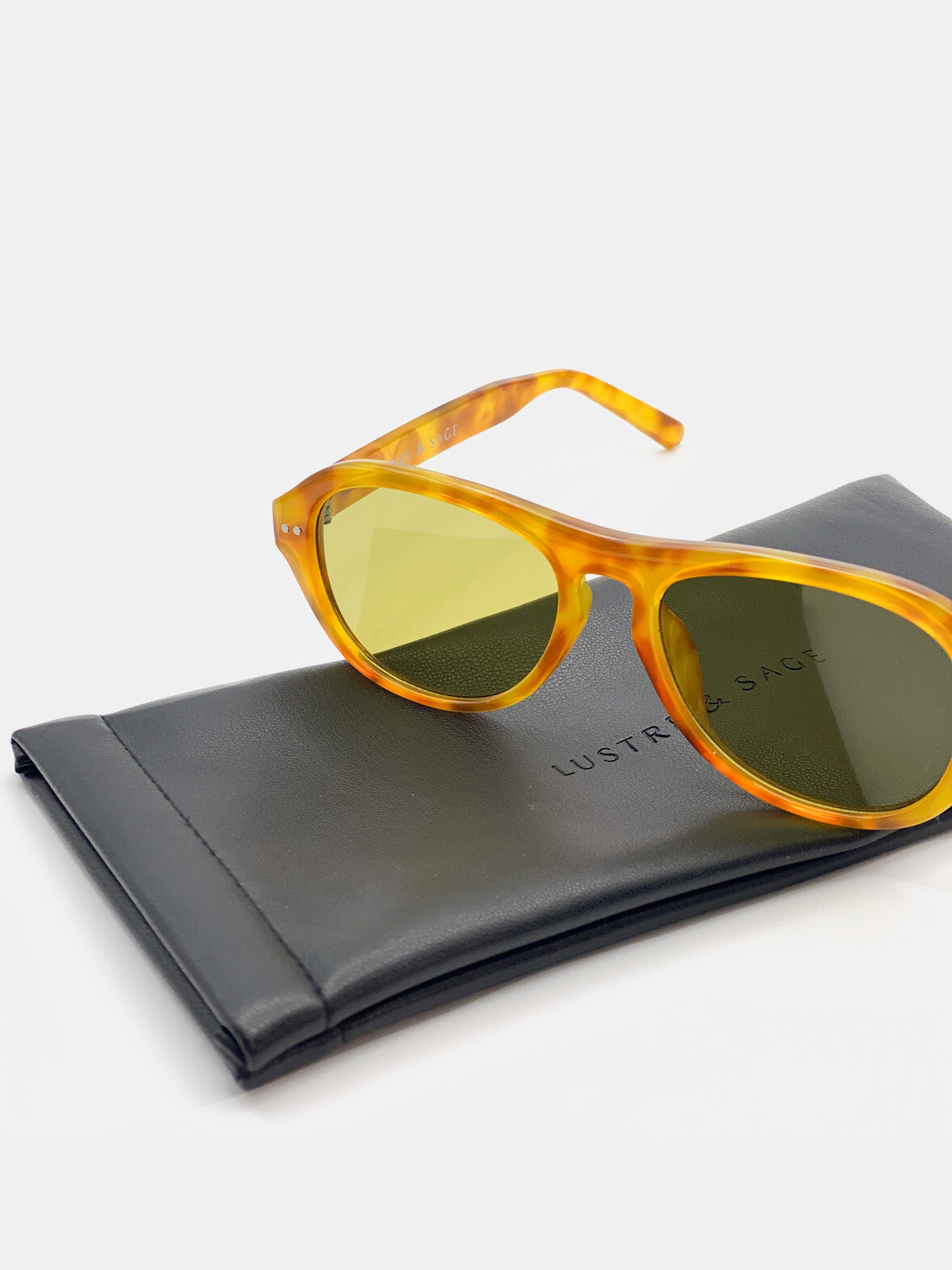 Blanc Round Frame Sunglasses - Vintage Tort