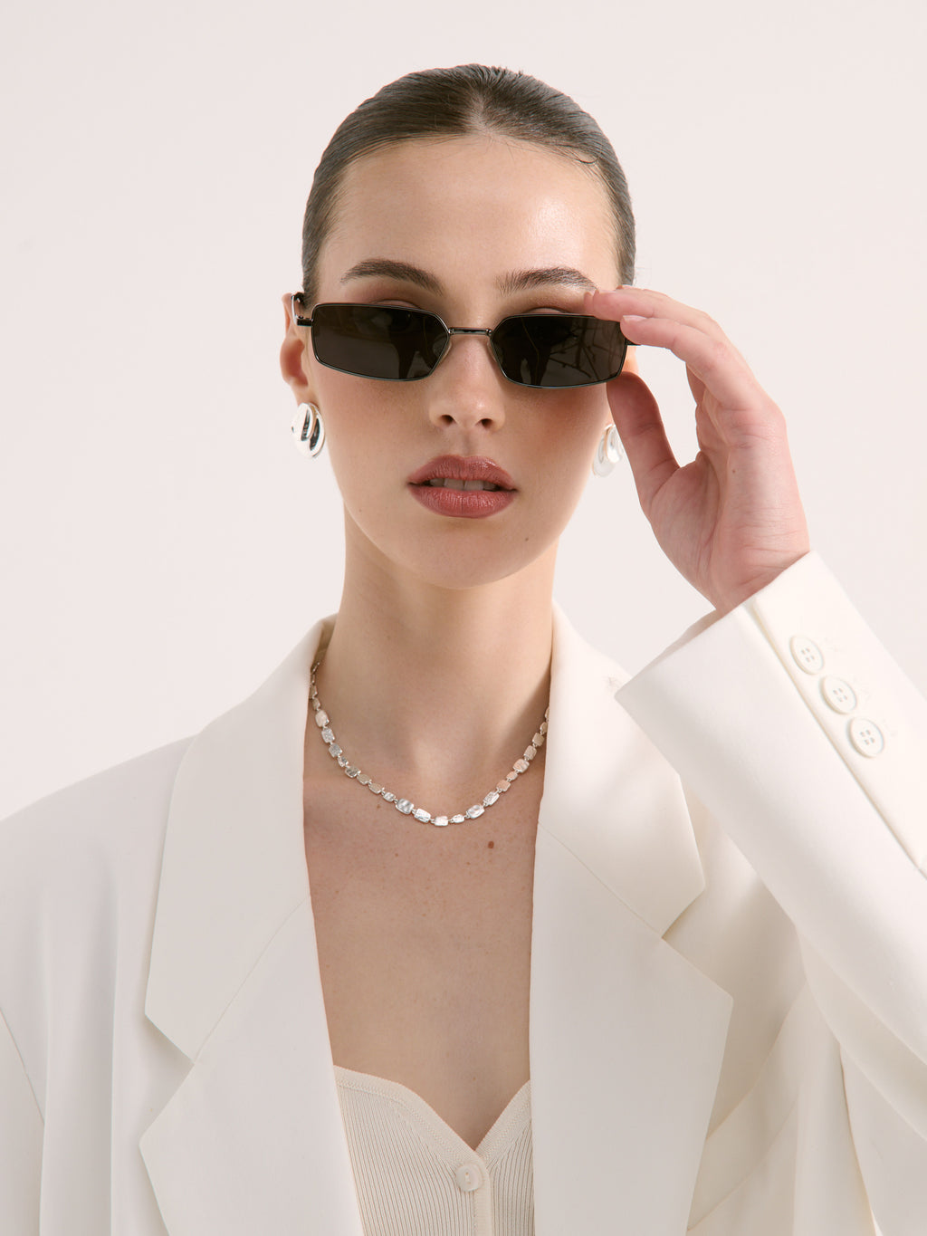 Gwenyth Polarised Metal Frame Sunglasses - Black