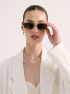 Gwenyth Polarised Metal Frame Sunglasses - Black