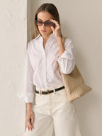 Layla Woven Shoulder Bag - Beige