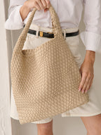 Layla Woven Shoulder Bag - Beige