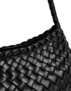 Roselle Woven Shoulder Bag - Black