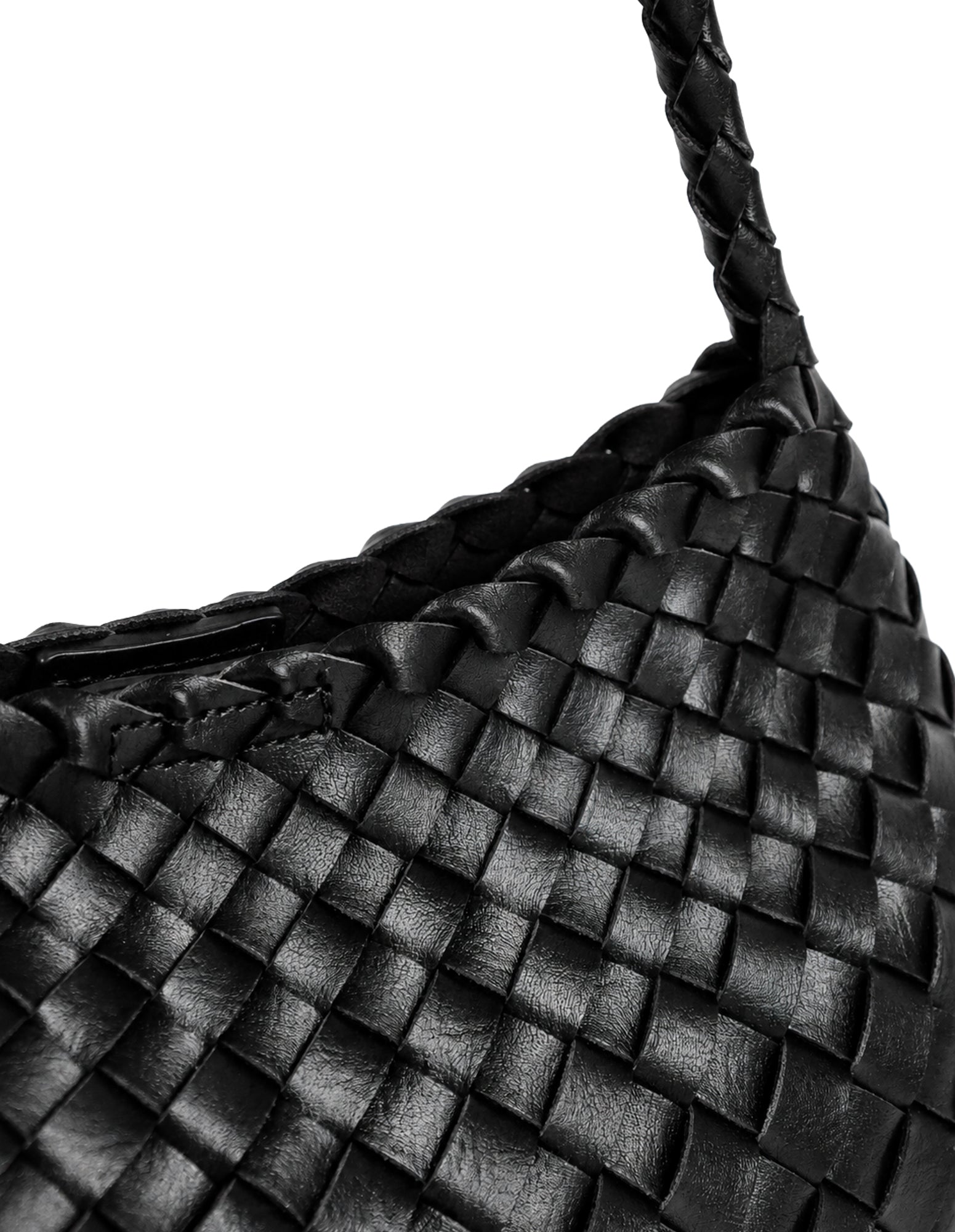 Roselle Woven Shoulder Bag - Black