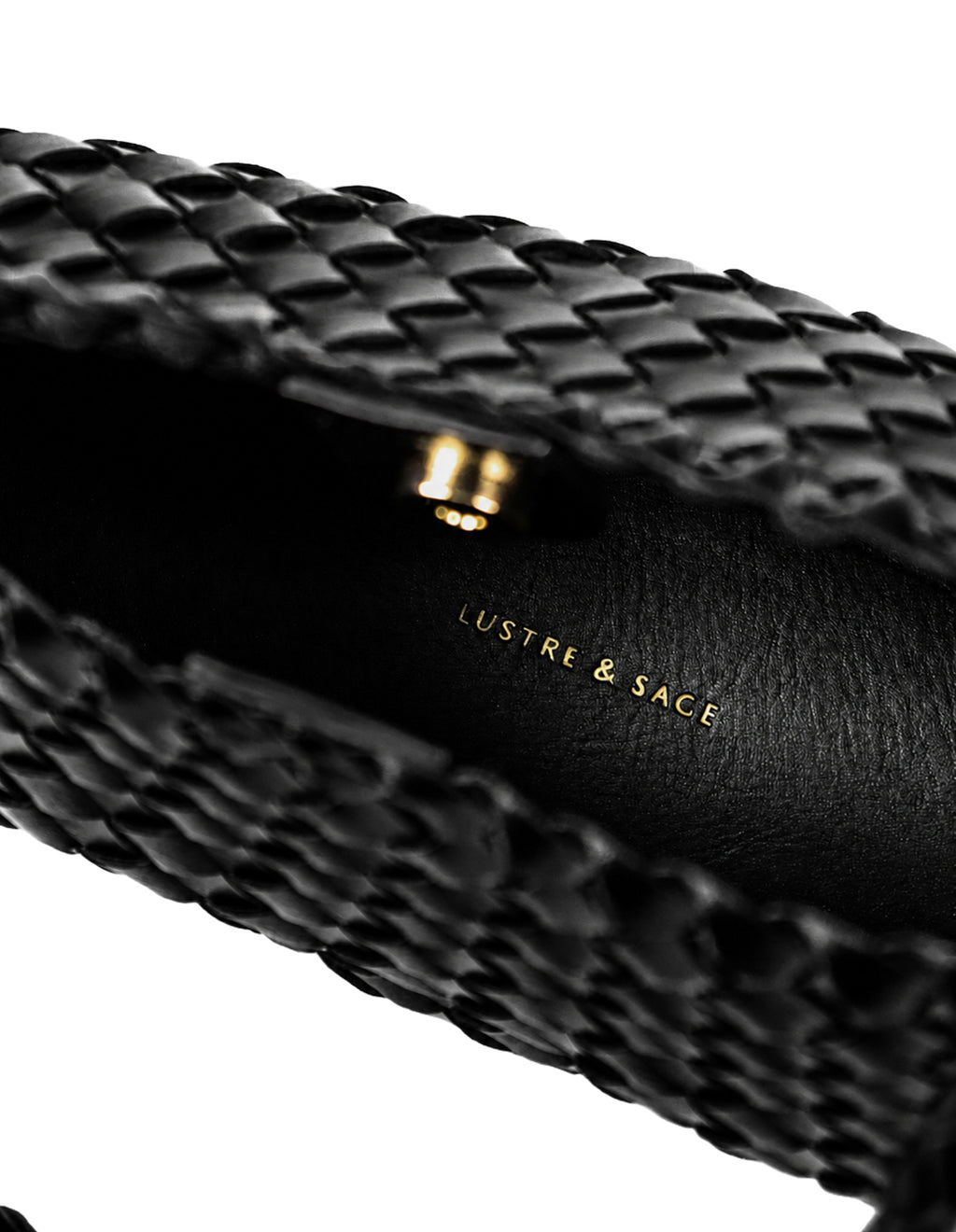 Roselle Woven Shoulder Bag - Black