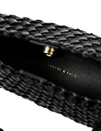 Roselle Woven Shoulder Bag - Black
