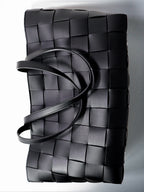 Nelly Woven Tote Bag - Black
