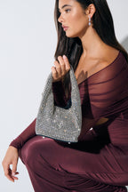 Paris Rhinestone Handbag In Silver