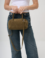 Tory Suede Crossbody Bag - Olive