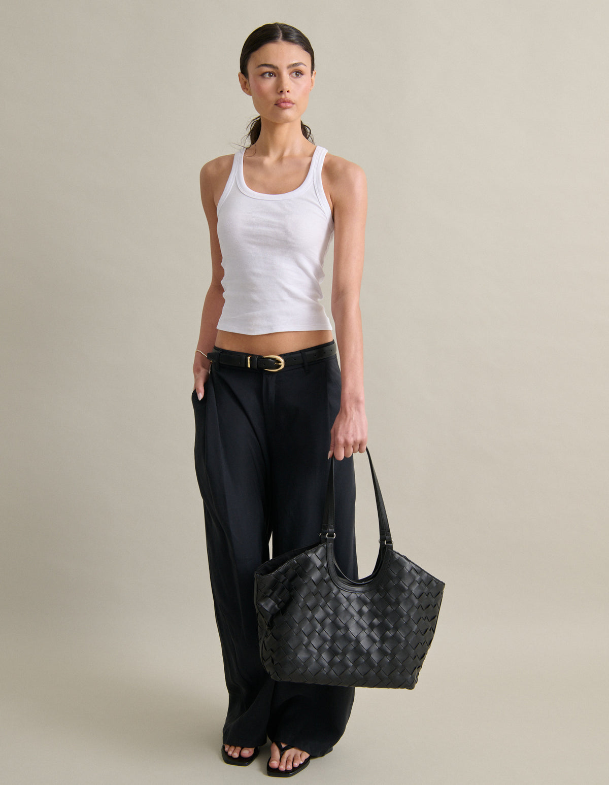Everyday Woven Tote Bag - Black