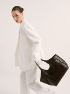 Everyday Woven Tote Bag - Brown