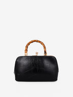Palmier Bamboo Handle Handbag - Black