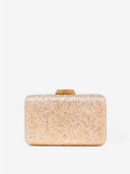 Enna Crystal Satin Clutch - Champagne