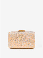 Enna Crystal Satin Clutch - Champagne