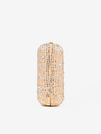 Enna Crystal Satin Clutch - Champagne