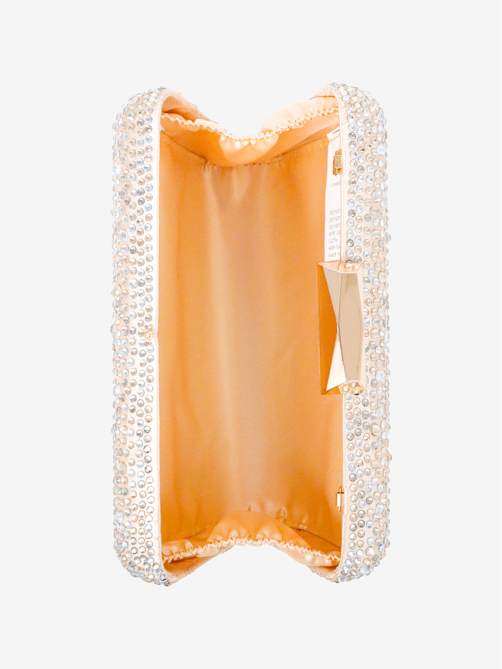 Enna Crystal Satin Clutch - Champagne