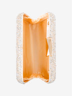 Enna Crystal Satin Clutch - Champagne