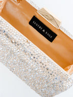Enna Crystal Satin Clutch - Champagne