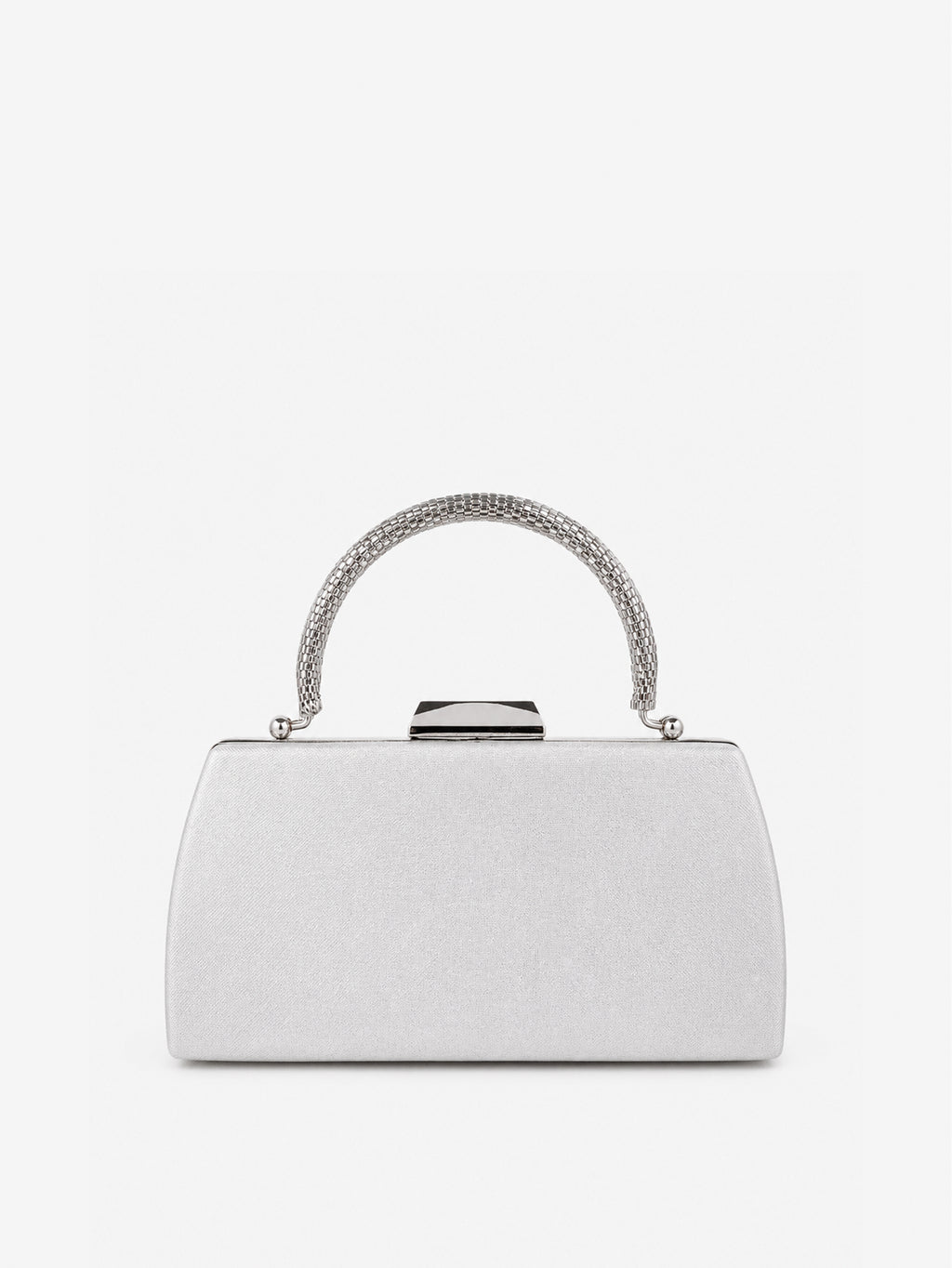 Nuvia Duo Top Handle Clutch Bag - Silver