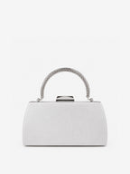 Nuvia Duo Top Handle Clutch Bag - Silver