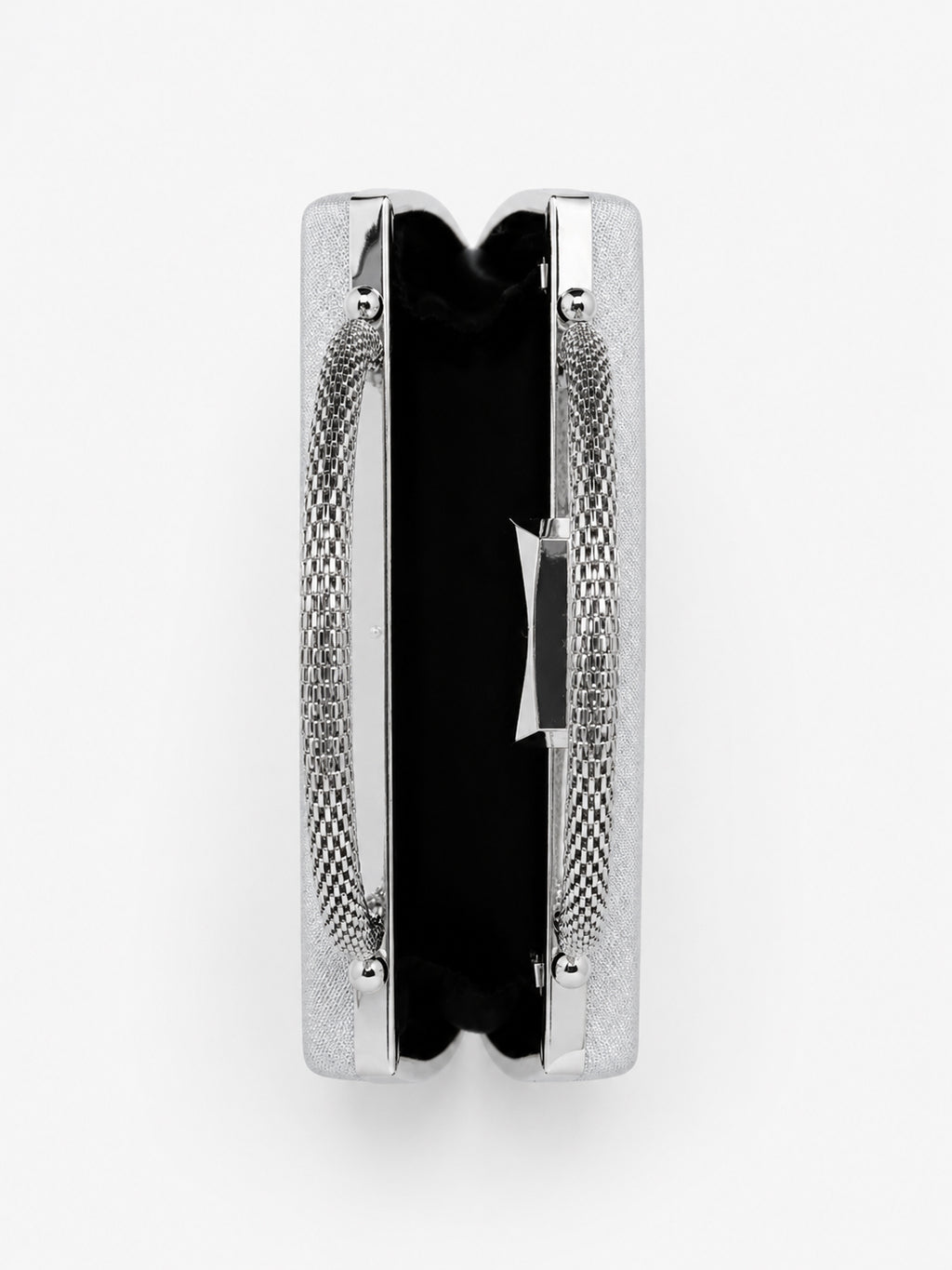 Nuvia Duo Top Handle Clutch Bag - Silver