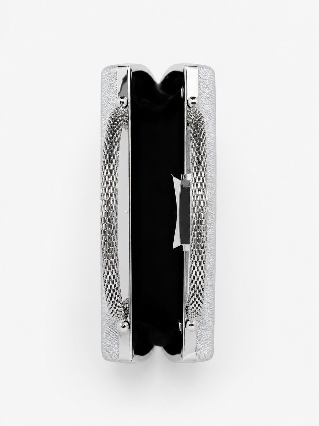Nuvia Duo Top Handle Clutch Bag - Silver