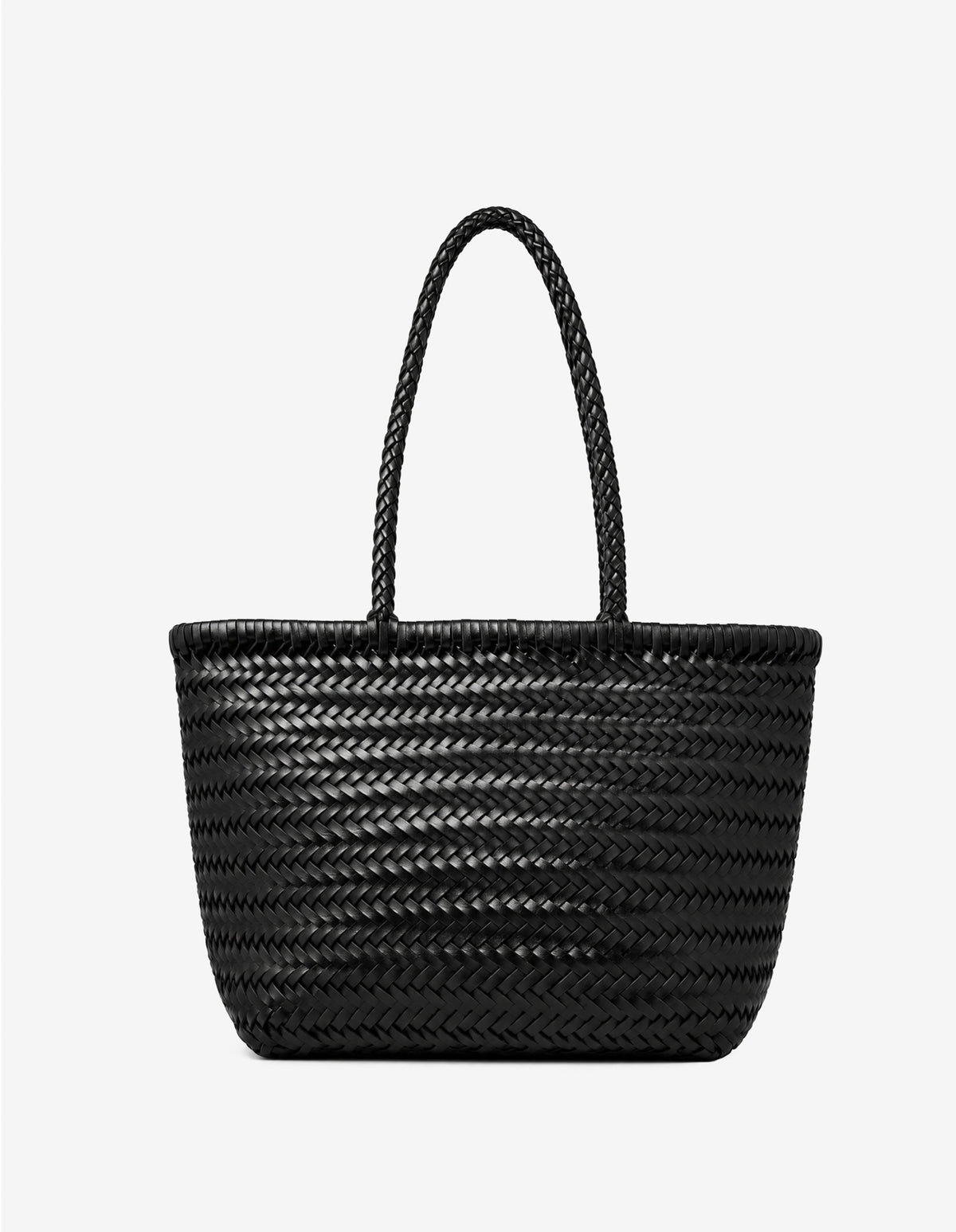 Alba Woven Wide Tote Bag - Black