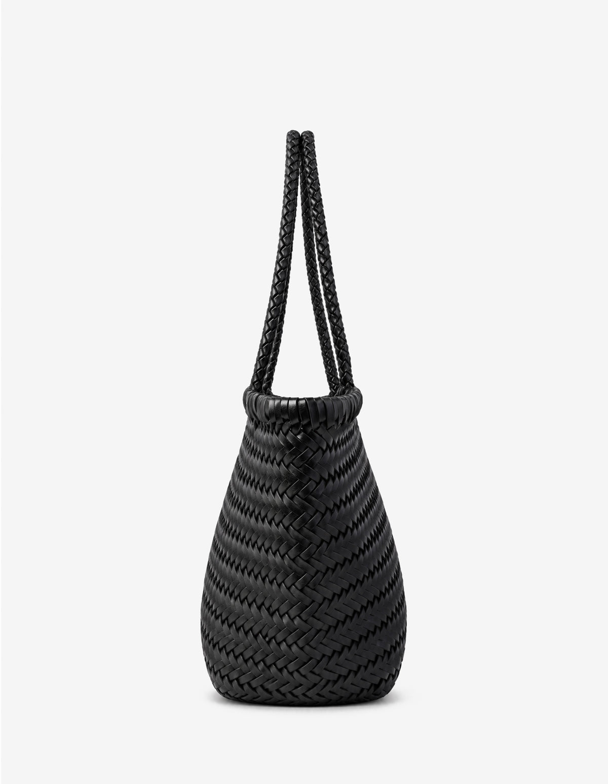 Alba Woven Wide Tote Bag - Black