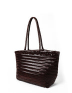 Alba Woven Wide Tote Bag - Brown