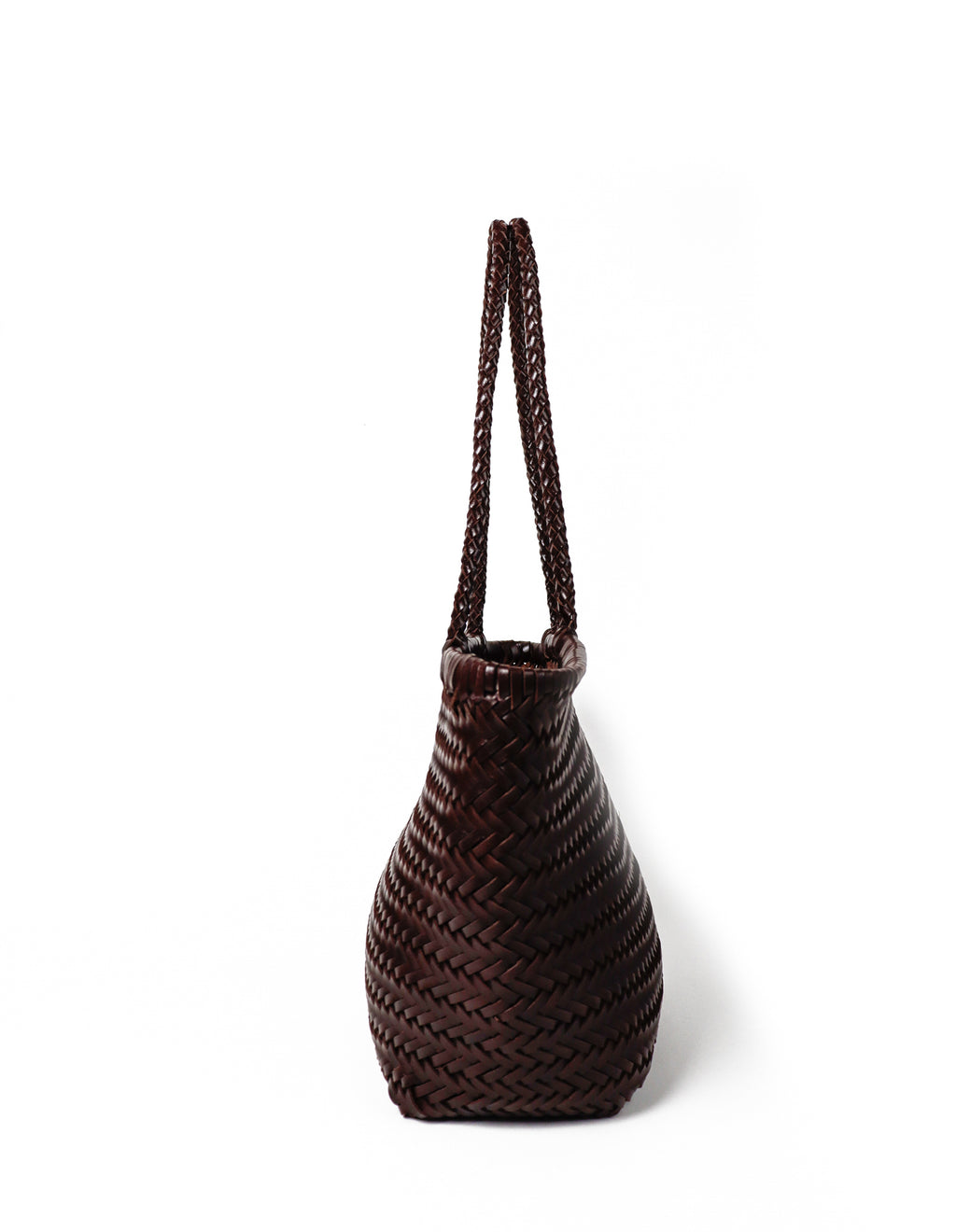 Alba Woven Wide Tote Bag - Brown