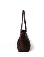 Alba Woven Wide Tote Bag - Brown