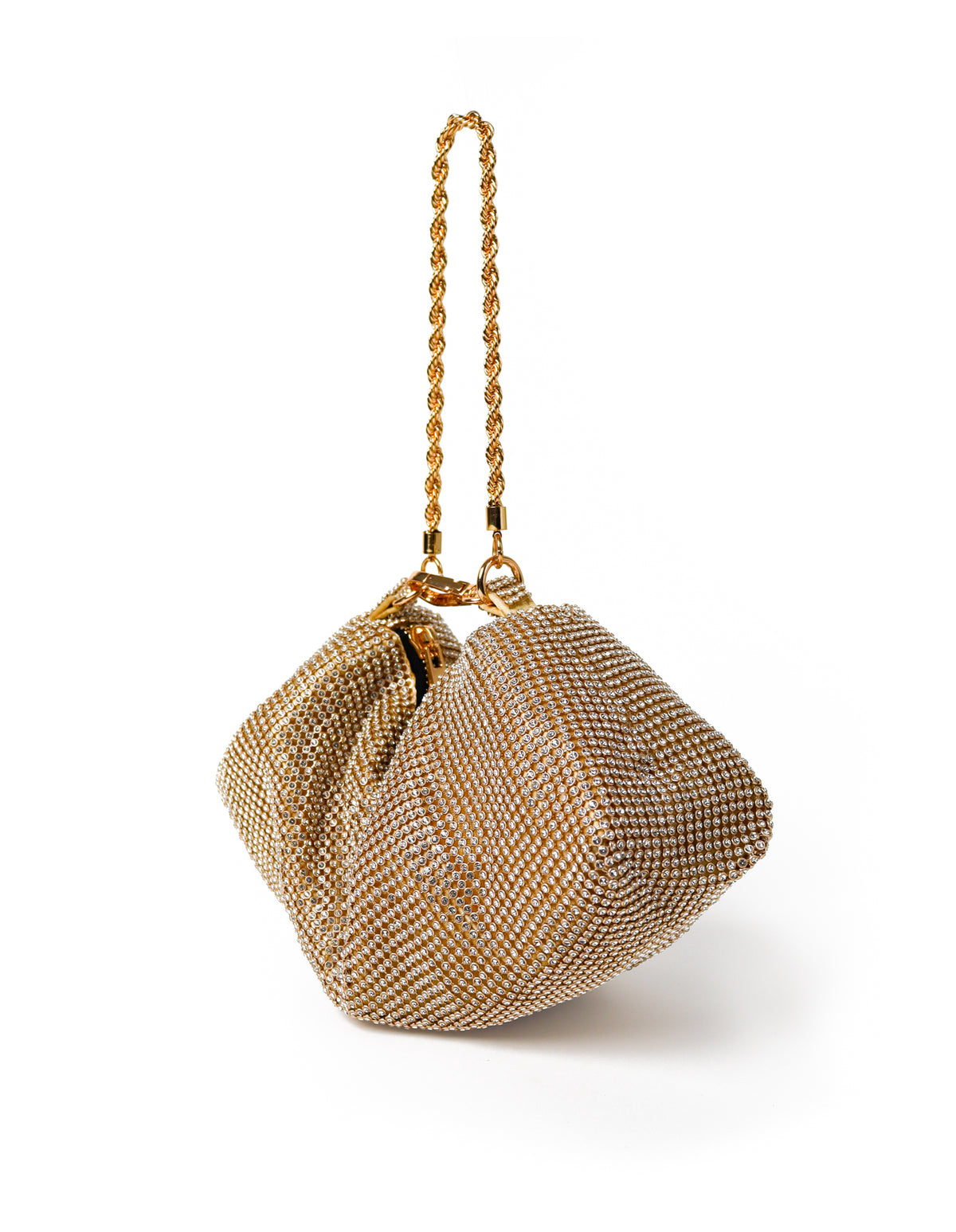 Veneto Crystal Wristlet Bag - Gold