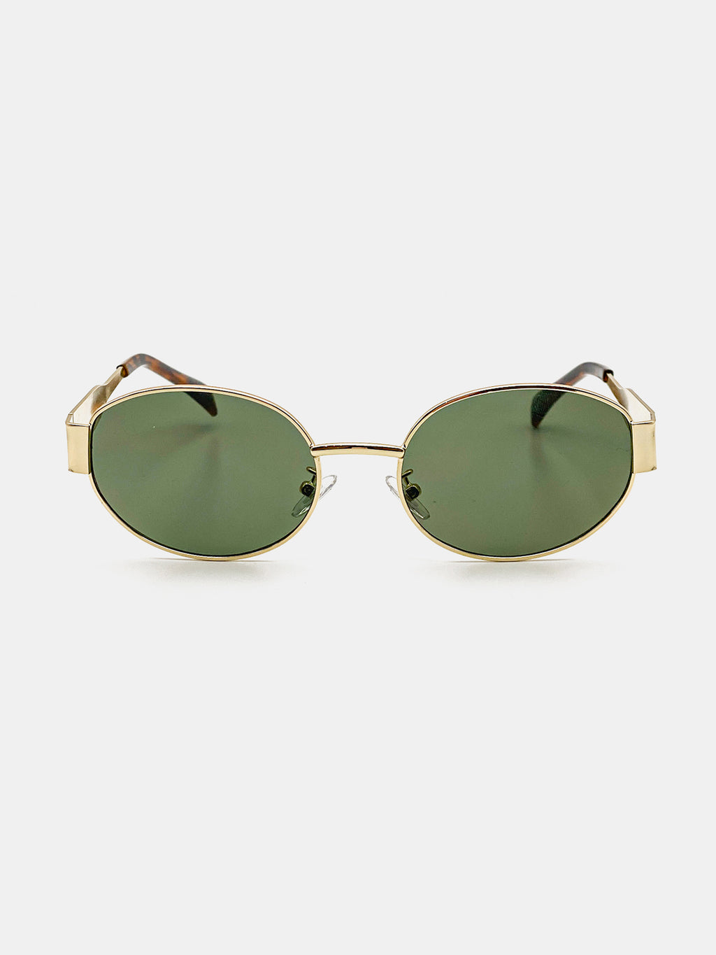 Round Metal Oval Sunglasses - Green