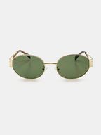 Round Metal Oval Sunglasses - Green