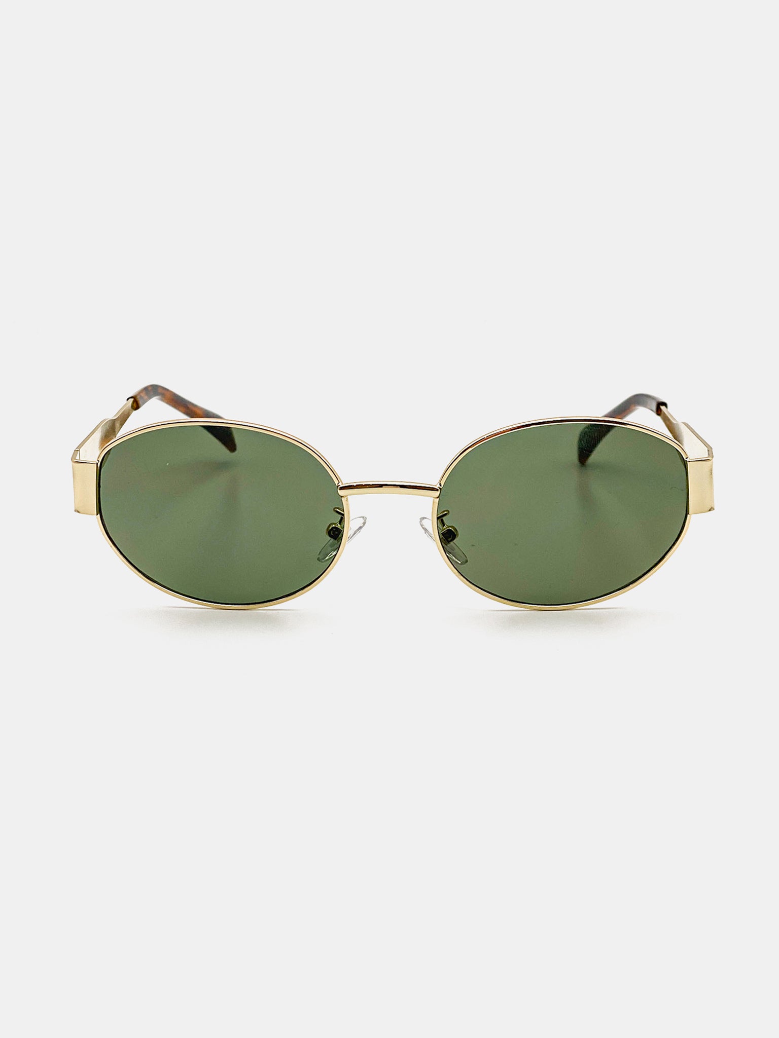 Round Metal Oval Sunglasses - Green