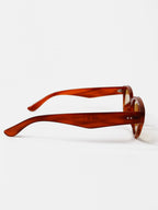 Megan Oval Frame Sunglasses - Tort