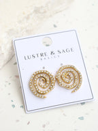 Keena Swirl Gold Plated Earrings