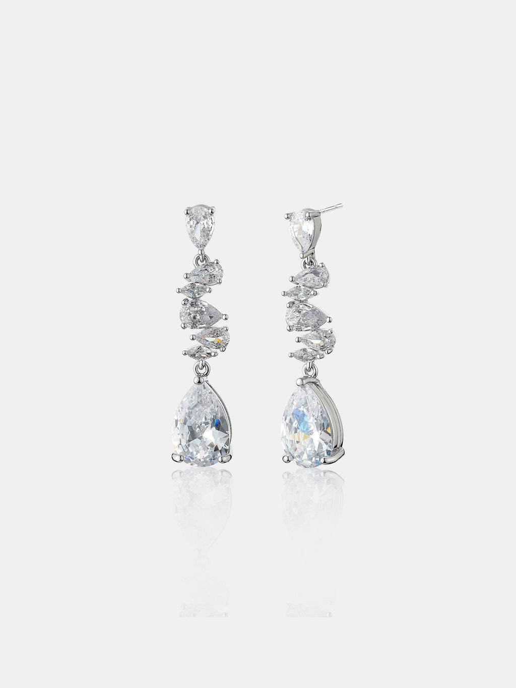 Elena Crystal White Gold Plated Earrings