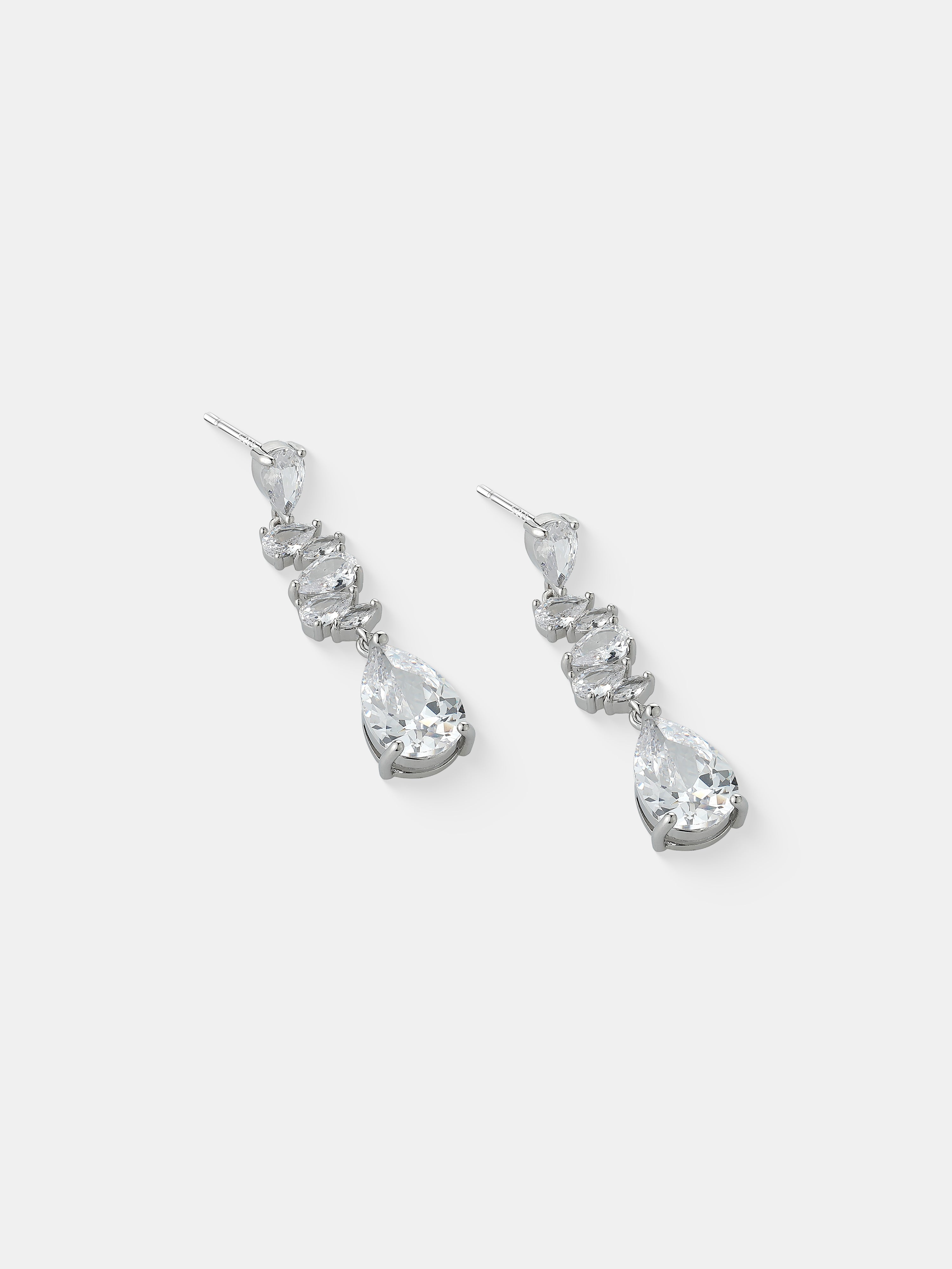 Elena Crystal White Gold Plated Earrings