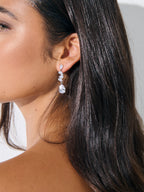Elena Crystal White Gold Plated Earrings