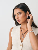 Kaia Rope Charm Necklace - Silver