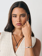 Kaia Rope Charm Necklace - Silver