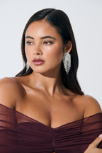 Isabella Statement Diamanté Earrings - Silver