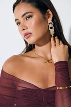 Jemma Statement Diamanté Earrings - 18k Gold Plated