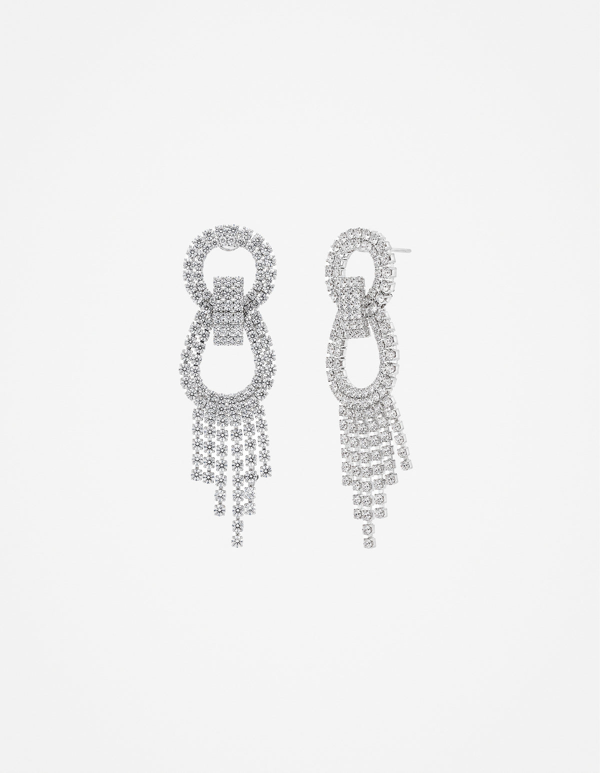 Jemma Statement Diamanté Earrings - Sterling Silver