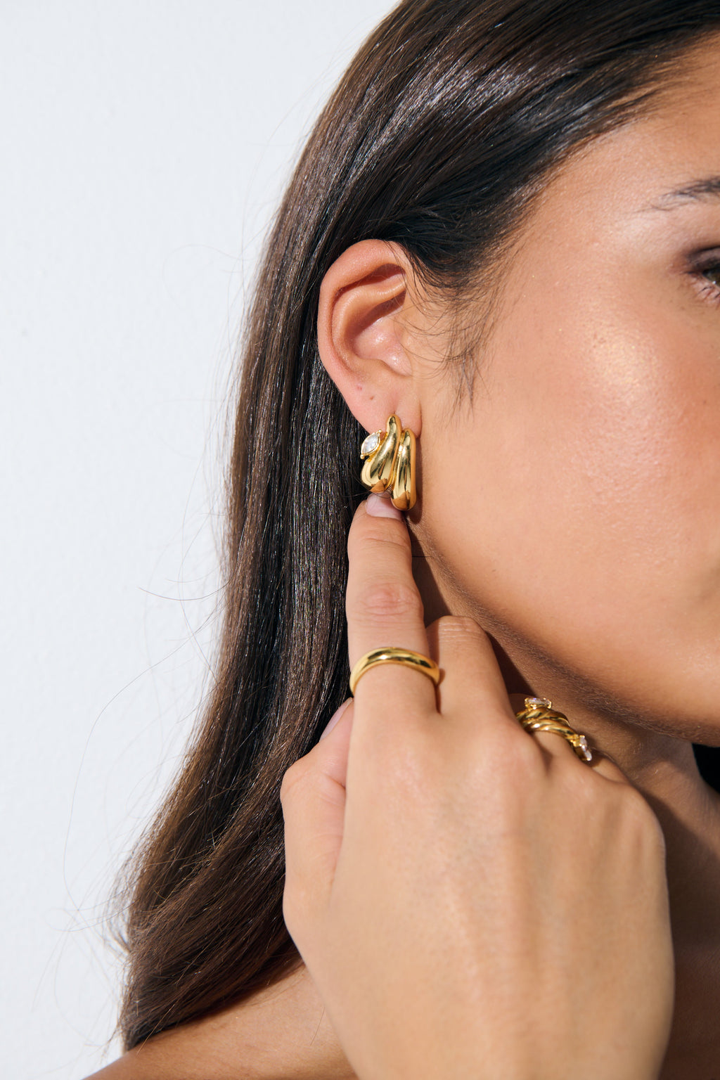 Midas Swirl 18K Gold Plated Earrings