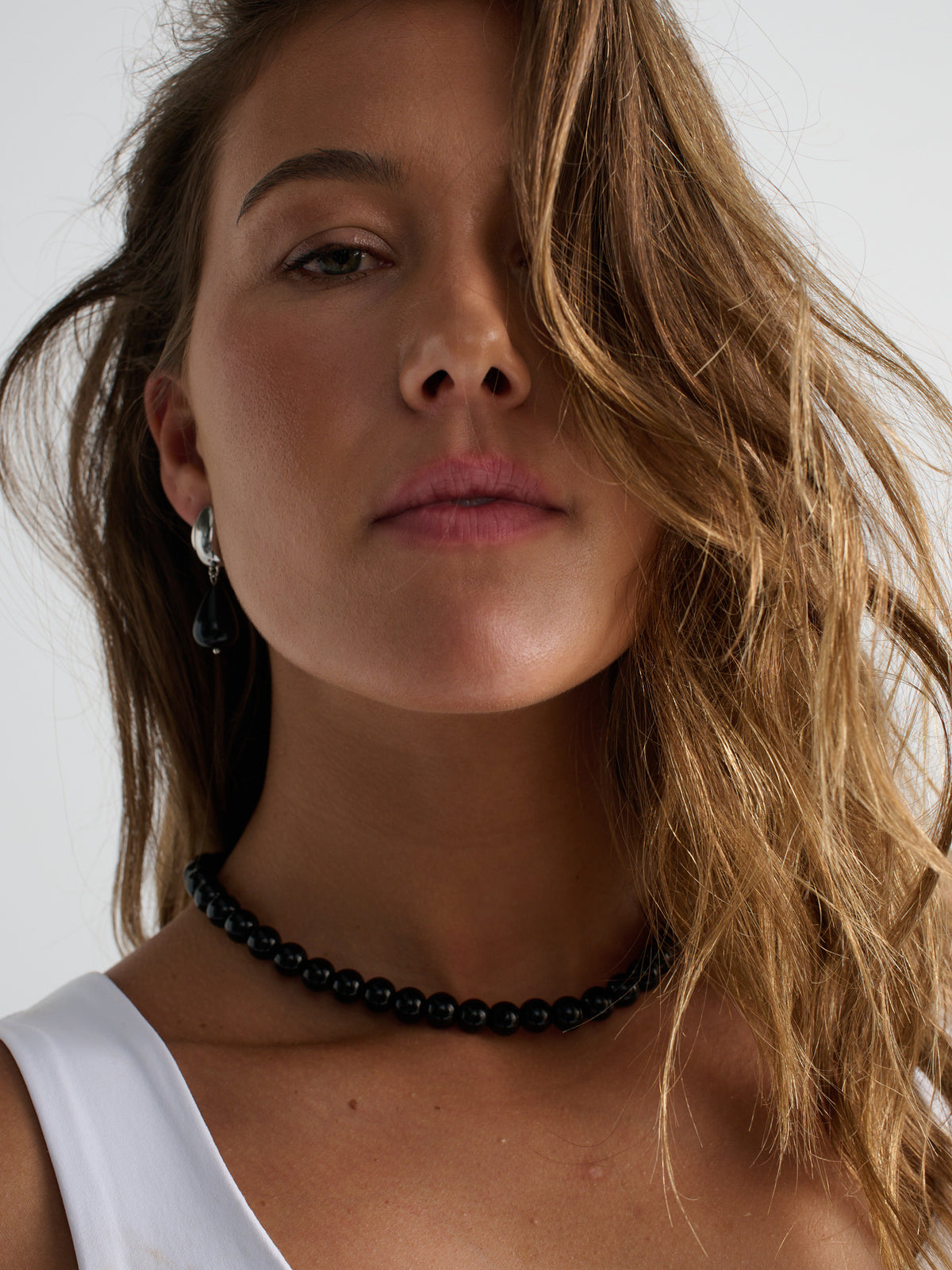Talia Beaded Necklace - Black